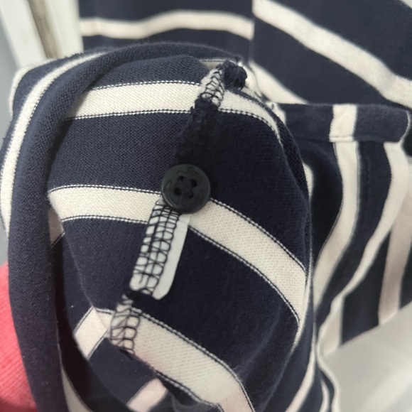 LL Bean Dress S Reg Navy White Heritage Striped Cotton Nautical Mariner Small - Picture 7 of 14